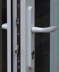 A locking mechanism on the side of the door