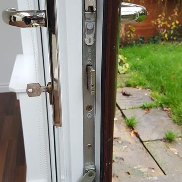 a locking mechanism on the side of a door